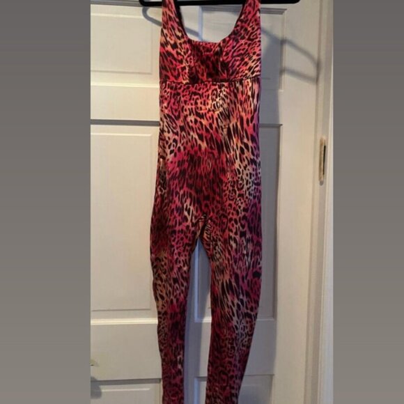 Medium Hot Pink Leopard Print Catsuit from Fabletics/Yitty - Picture 1 of 1